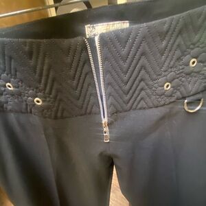 Black Quilted Women's Straight Leg Pants